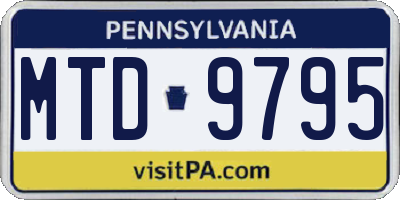 PA license plate MTD9795