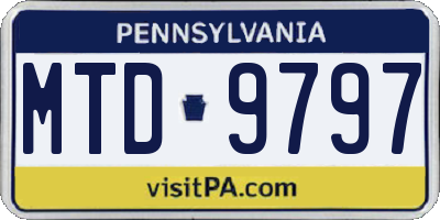 PA license plate MTD9797