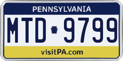PA license plate MTD9799