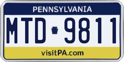 PA license plate MTD9811