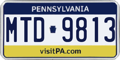 PA license plate MTD9813