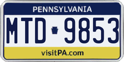 PA license plate MTD9853