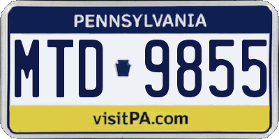 PA license plate MTD9855