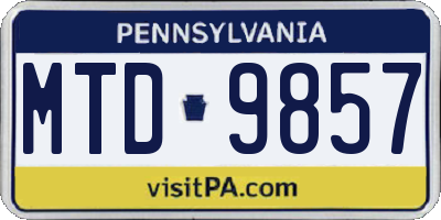 PA license plate MTD9857