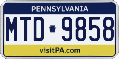 PA license plate MTD9858