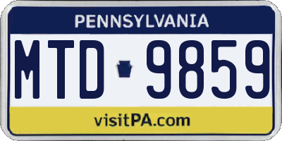 PA license plate MTD9859
