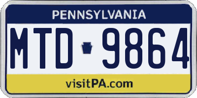 PA license plate MTD9864