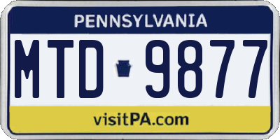 PA license plate MTD9877