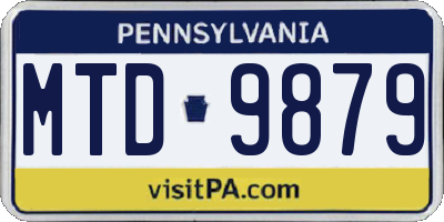 PA license plate MTD9879