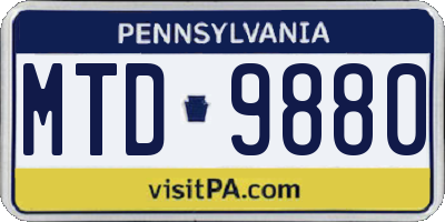 PA license plate MTD9880