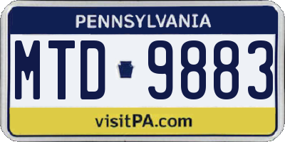 PA license plate MTD9883