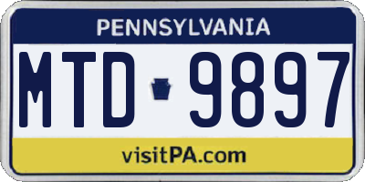 PA license plate MTD9897
