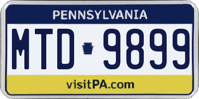 PA license plate MTD9899
