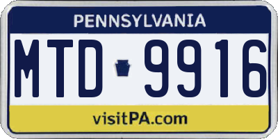 PA license plate MTD9916