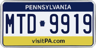 PA license plate MTD9919