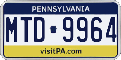 PA license plate MTD9964