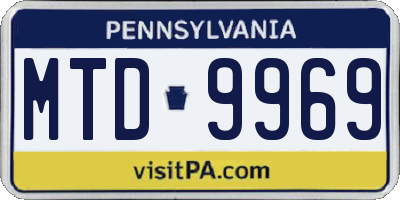 PA license plate MTD9969