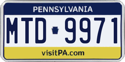 PA license plate MTD9971