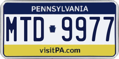 PA license plate MTD9977