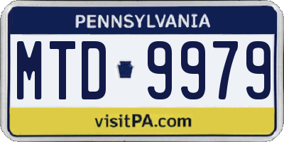 PA license plate MTD9979