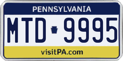 PA license plate MTD9995