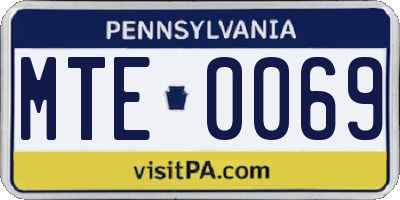 PA license plate MTE0069