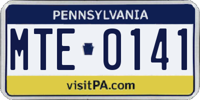 PA license plate MTE0141