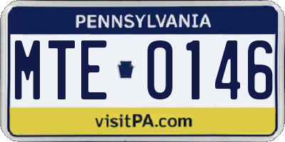 PA license plate MTE0146