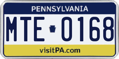 PA license plate MTE0168