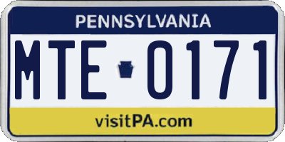 PA license plate MTE0171