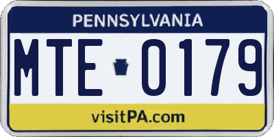 PA license plate MTE0179