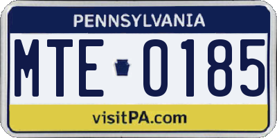 PA license plate MTE0185