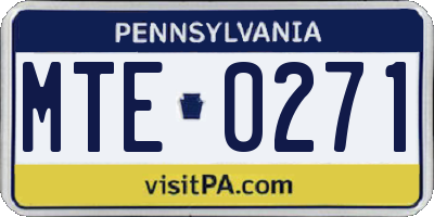 PA license plate MTE0271