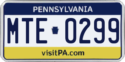 PA license plate MTE0299