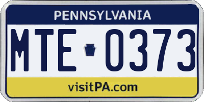 PA license plate MTE0373