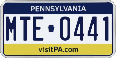 PA license plate MTE0441
