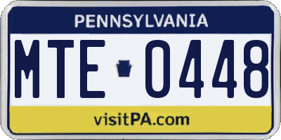PA license plate MTE0448