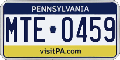 PA license plate MTE0459