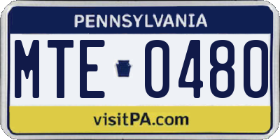 PA license plate MTE0480