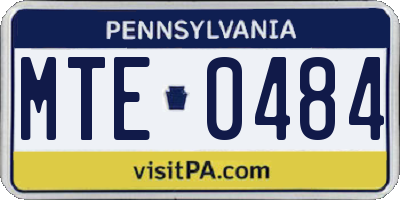 PA license plate MTE0484