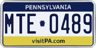 PA license plate MTE0489