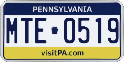 PA license plate MTE0519