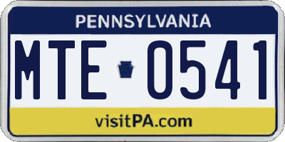 PA license plate MTE0541