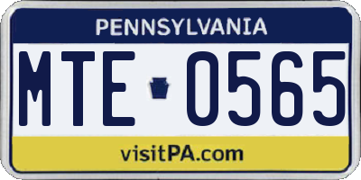 PA license plate MTE0565