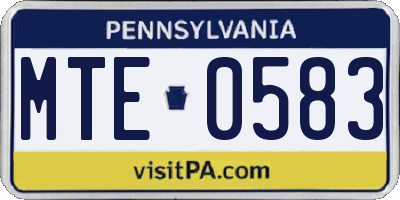 PA license plate MTE0583