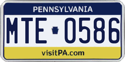 PA license plate MTE0586