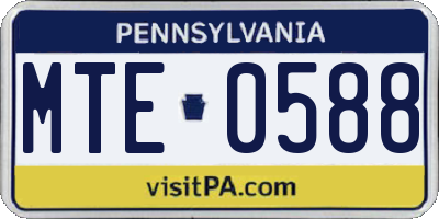 PA license plate MTE0588
