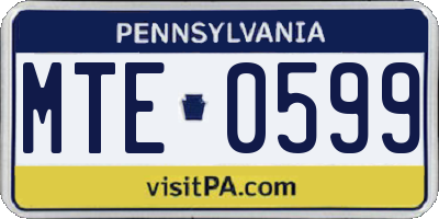 PA license plate MTE0599
