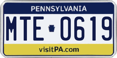 PA license plate MTE0619