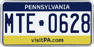 PA license plate MTE0628